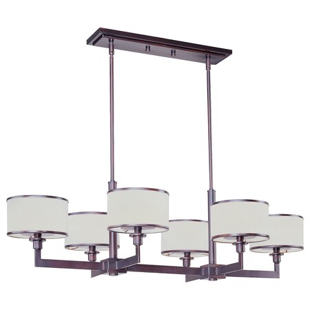 Maxim Six Light Oil Rubbed Bronze Drum Shade Chandelier 12057WTOI